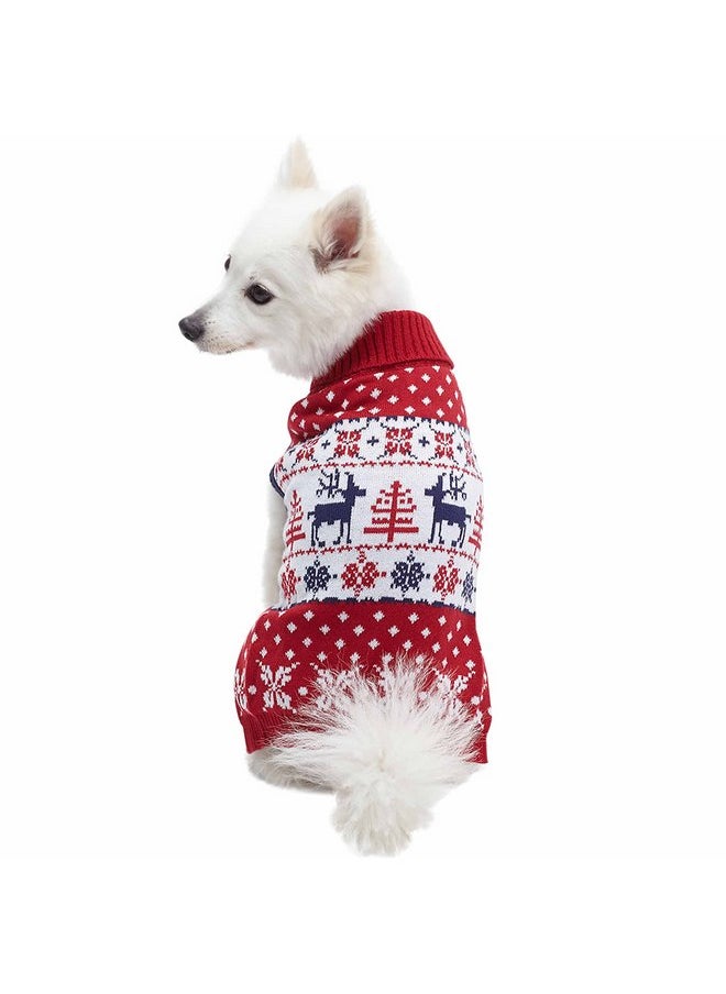 Blueberry Pet Ugly Christmas Reindeer Dog Sweater Turtleneck Holiday Family Matching Clothes for Dog, Tango Red & Navy Blue, Back Length 22", Warm Winter Outfit for Large Dogs - pzsku/ZE3C55AFCBCEAC9900952Z/45/_/1737031567/aea51cf0-f30d-4371-92fe-088868b0c6ec