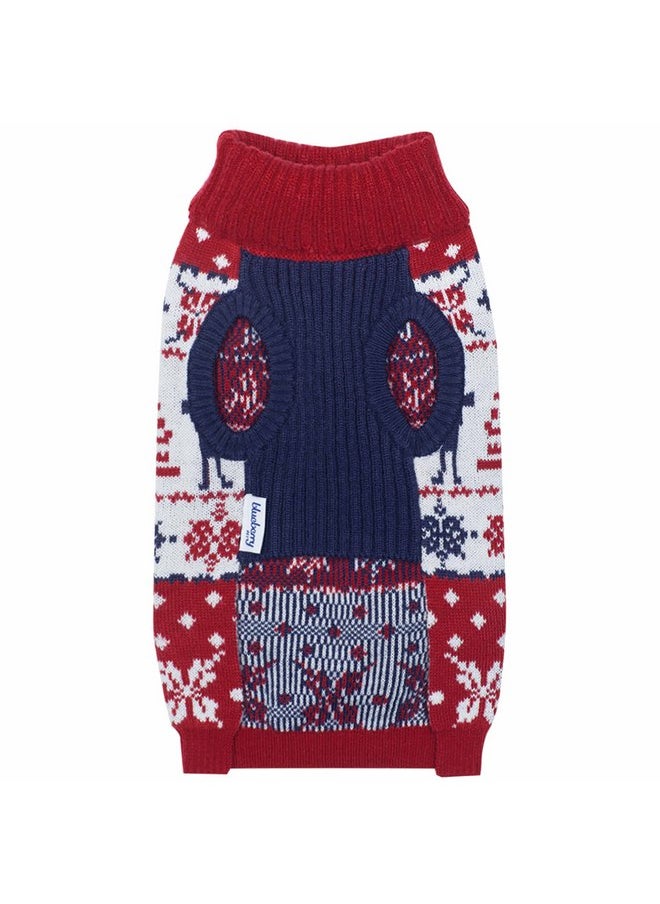 Blueberry Pet Ugly Christmas Reindeer Dog Sweater Turtleneck Holiday Family Matching Clothes for Dog, Tango Red & Navy Blue, Back Length 22", Warm Winter Outfit for Large Dogs - pzsku/ZE3C55AFCBCEAC9900952Z/45/_/1737031568/9cd22448-c1cb-44e9-8d2c-487f543ae90e