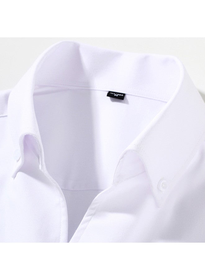Fomoce summer New Men's Fashion Casual Solid Color Textured Cool Breathable Handsome Short Sleeve Thin Shirt - Image 3
