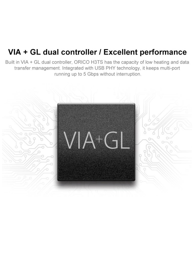 ORICO H3TS-U3 USB3.0 HUB with Card Reader - Image 5