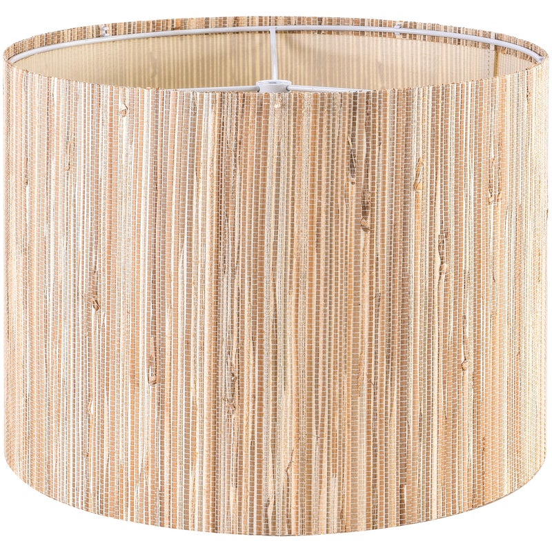 GO&SO GOSO 13" Straw Boho Lamp Shade for Table Lamps Floor Lamp,Medium Yellow Lampshades Replacement-13" Top x 13" Bottom x 10" Highï¼ˆSpider) Drum Lamp Shades Modern for Living Room,Assembly Required - Image 1
