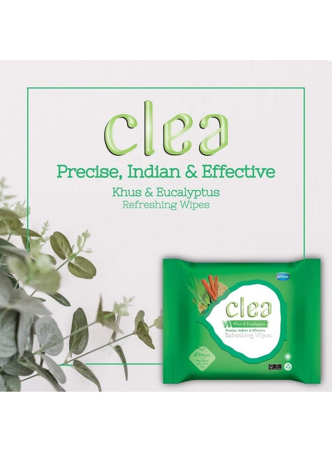 CLEA مناديل مبللة منعشة للوجه من كليا خوس والأوكالبتوس - تبريد، تجديد، تتحكم في العرق، غنية بمضادات الأكسدة، تحافظ على نضارة البشرة - عبوة من 2 (25 منديل لكل منها، حجم منديل كبير: 200 مم × 200 مم) - Image 5
