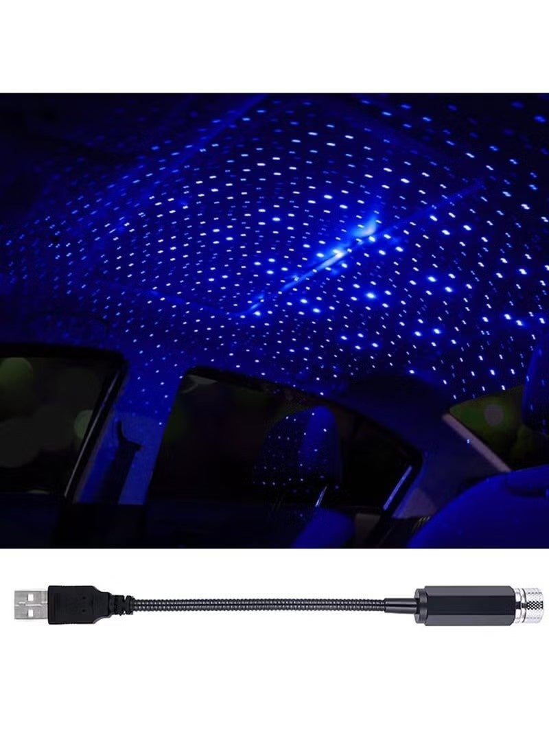 مصباح ليلي للسيارة مزود بجهاز عرض نجوم يعمل بمنفذ USB، قابل للتعديل بزاوية 360 درجة، يُحاكي سماءً مرصعة بالنجوم، مصباح سيارة محمول لتزيين سقف السيارة، مناسب لغرفة النوم، السيارة، الحفلات، الجدران، والأسقف، لون أزرق بنفسجي - Image 2