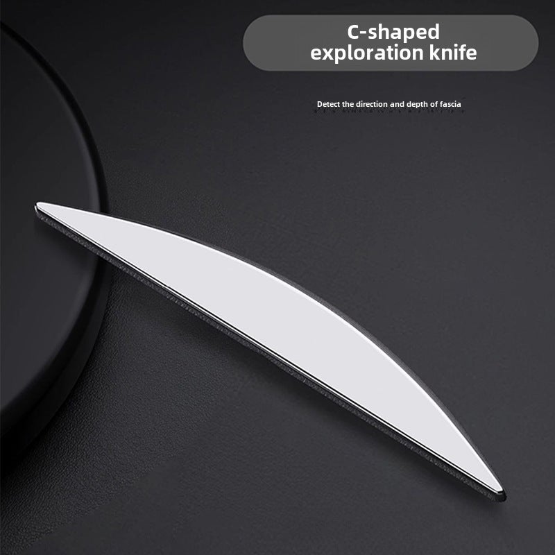 Five-piece set of fascial knife stainless steel neck mask knife myofascial release muscle relaxation scraping tendon scraping leg stick massager([Type C] flannelette bag) - Image 1