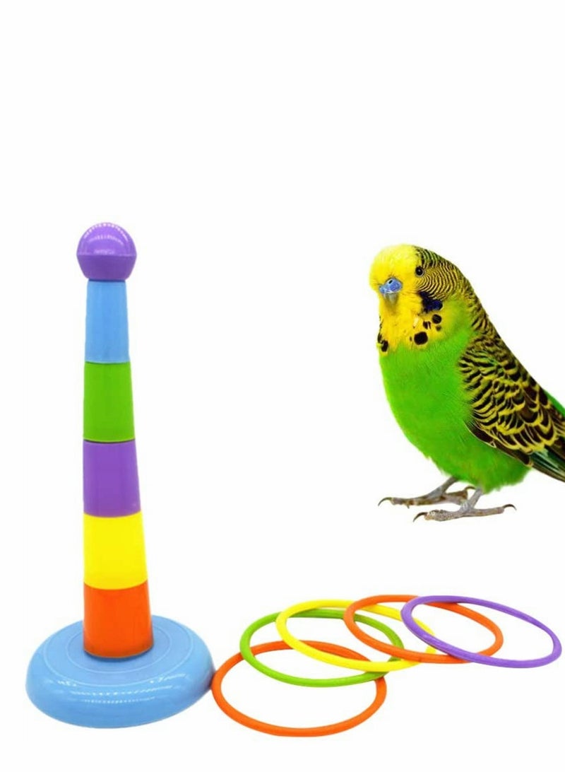 SYOSI Parrot Educational Toys, Bird Training Toys Bird Ring Toy Intelligence Training Rings Toy for Small Medium Parakeet Cockatiel Conure Lovebird Finch Canary Budgie Random Color  - Image 1