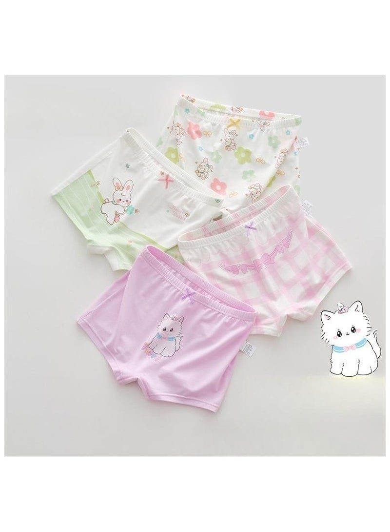 Fashionable Little Girl Cute Style Printed Four Boxer Briefs Suitable For Ages 3-10 - Image 1