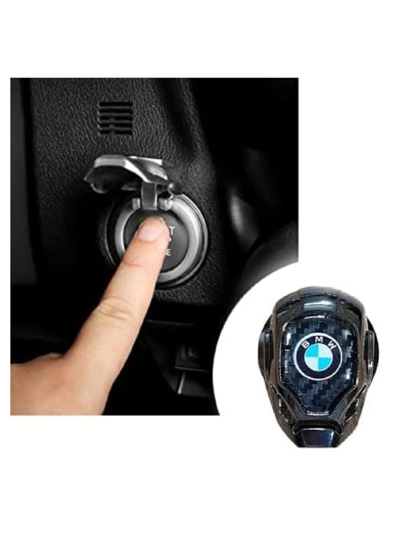 Generic Carbon Fiber Start/Stop Engine Button Cover Compatible With BMW - Image 1