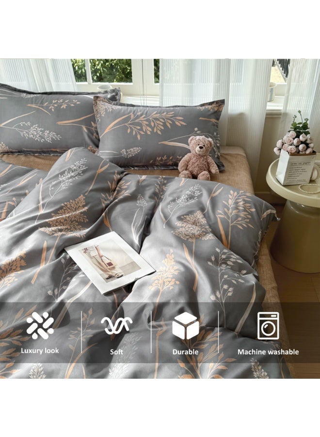 ZERIFAM 4 Piece Duvet Cover Set, Ultra Soft Microfiber Comforter Cover Set with Zipper Closur, Cotton Bedding Set with 2 Pillow Cases(200x230cm) - Image 5