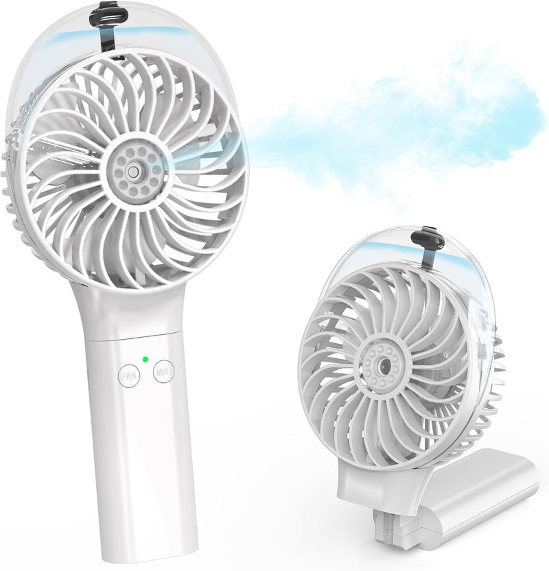 COMLIFE Portable Handheld Misting Fan, 3000mAh Rechargeable Battery Operated, 180° Foldable, Mini Personal Fan with Water Sprayer for Travel, Makeup, Home, Office, Camping, Outdoors - Image 1
