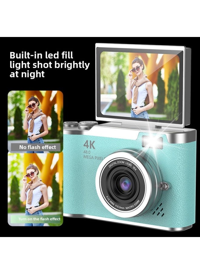 Generic High-definition Flip-screen Micro Single Digital Camera Shooting Camera Student Entry-level Retro CCD Camera-Body Color:Lk007-black-turning Screen Ccd-no Memory Card-free Card Reader + Adapter  - Image 5
