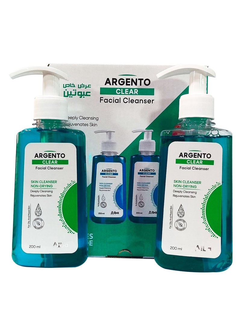 ARGENTO Clear Facial Cleanser Skin Cleanser 200ml * 2Pcs.  - Image 1
