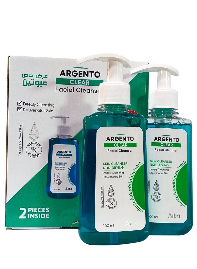 ARGENTO Clear Facial Cleanser Skin Cleanser 200ml * 2Pcs.  - Image 5