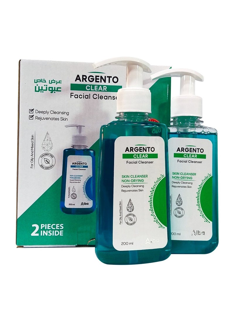 ARGENTO Clear Facial Cleanser Skin Cleanser 200ml * 2Pcs.  - Image 4