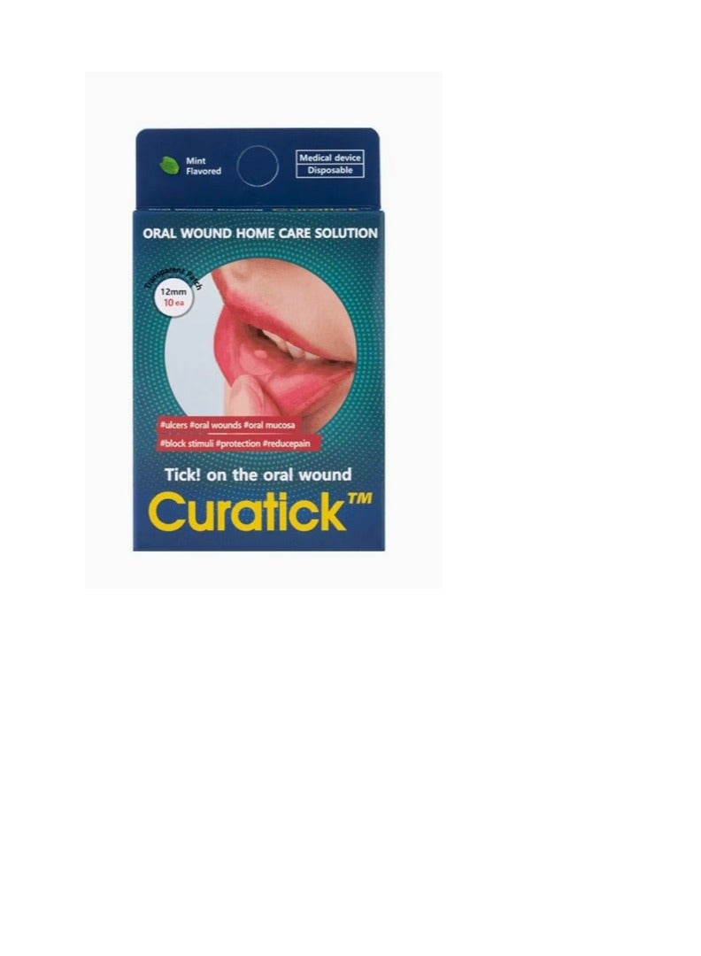 Oral Wound Home Care Solution – Transparent Patch for Oral Wounds, Mint Flavored, 12mm (10 Patches)