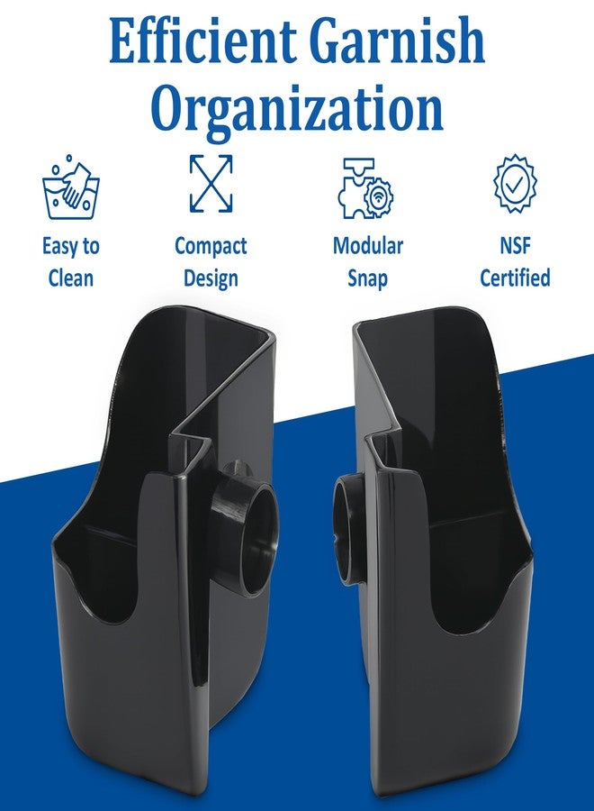 San Jamar Dome Garnish Caddies Attachable Trays for Kitchen, Bar, and Restaurants, Plastic, 5.25 Inches, Black - Image 5