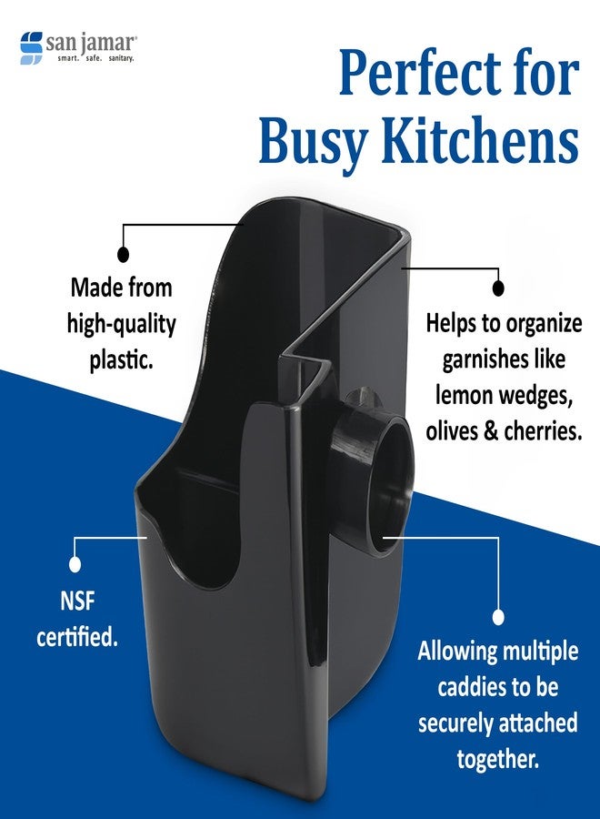 San Jamar Dome Garnish Caddies Attachable Trays for Kitchen, Bar, and Restaurants, Plastic, 5.25 Inches, Black - Image 2