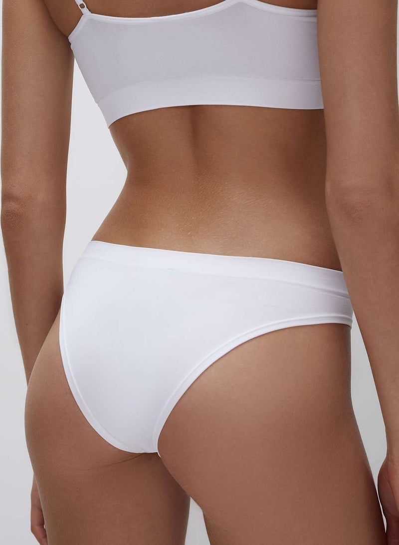 belle you Seamless Brazilian Panties for Women & Girls – Low Rise Microfiber Briefs with Cotton Gusset, No Elastic Hem, Everyday Underwear, White - Image 1
