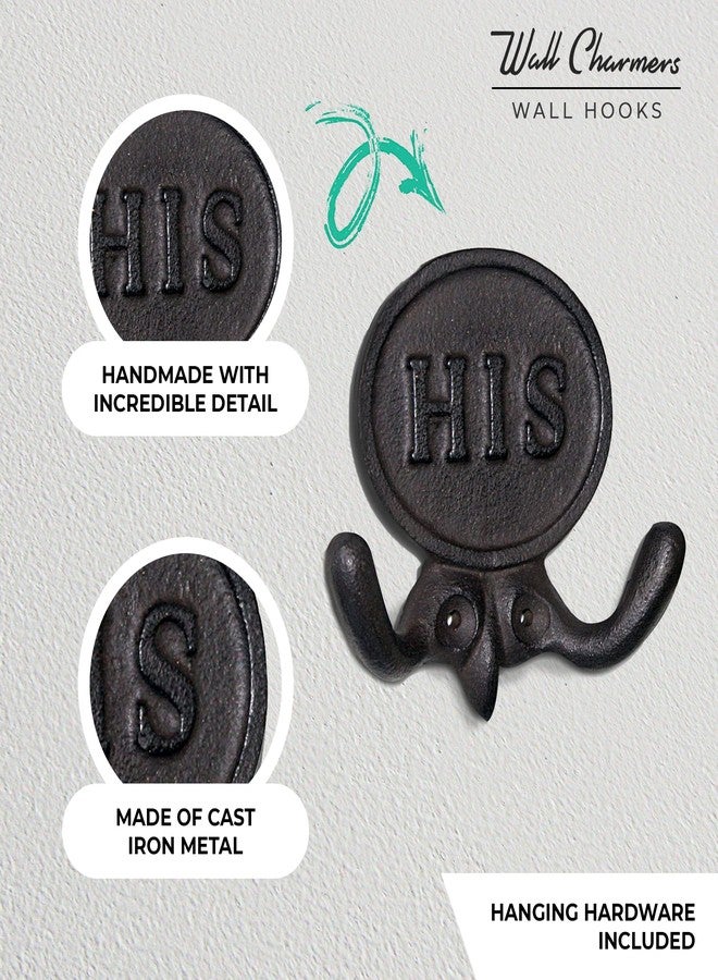 Wallcharmers مجموعة Wallcharmers من قطعتين من علاقات المناشف للحمامات، بتصميم ريفي أنيق، لون برونزي. - Image 4