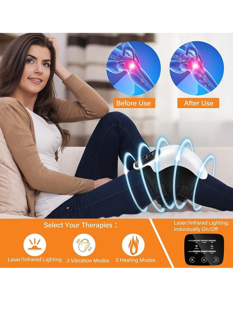 ELTRAZONE Cordless Knee Massager, FDA Registered, Infrared Heat and Vibration Knee Pain Relief for Swelling Stiff Joints, Stretched Ligament and Muscles Injuries, Upgraded with Long Knee Straps - Image 2