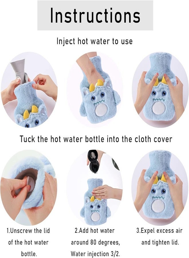 ODMART Cartoon Hot Water Bag 1000ml - Soft Plush Cover, Portable Hand Warmer, Durable Hot Water Bottle for Pain Relief & Winter Warmth - Image 4