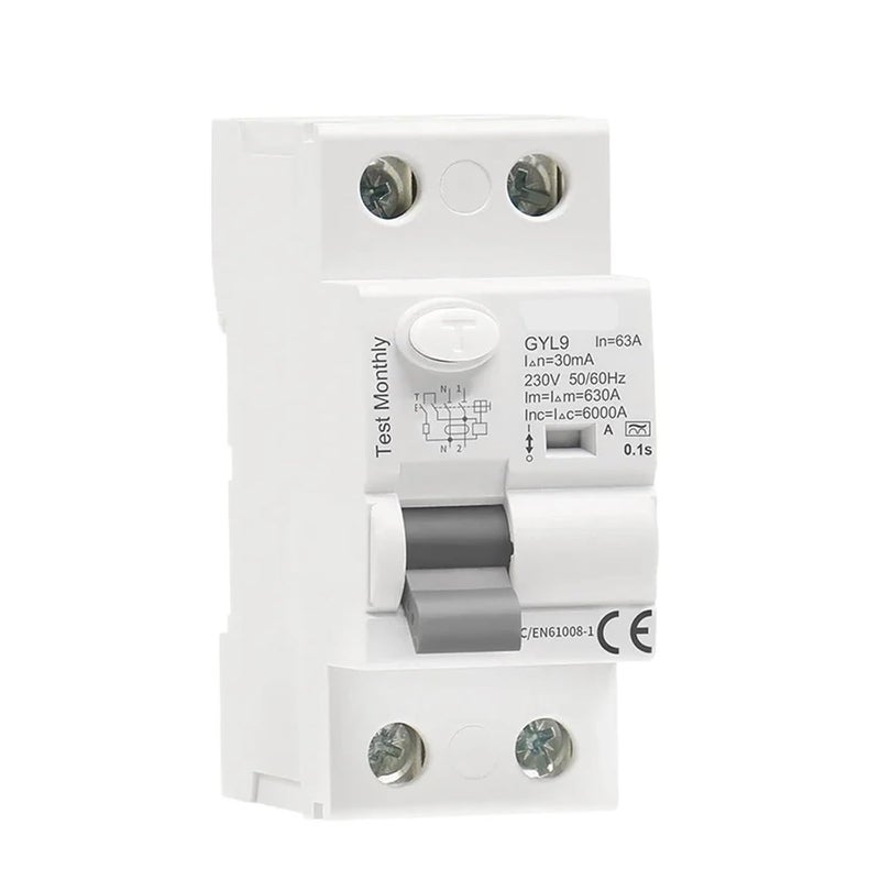 نوع A قاطع دائرة التيار المتبقي ثنائي القطب 63 أمبير 100 مللي أمبير ELCB - Image 3