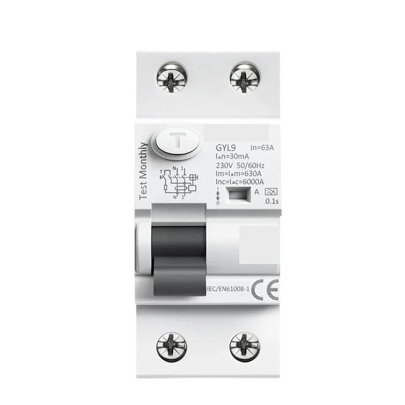 نوع A قاطع دائرة التيار المتبقي ثنائي القطب 63 أمبير 100 مللي أمبير ELCB - Image 1