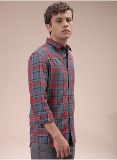 The Indian Garage Co Men Slim Fit Checkered Full Sleeves Cutaway Collar Casual Shirt  - Image 3