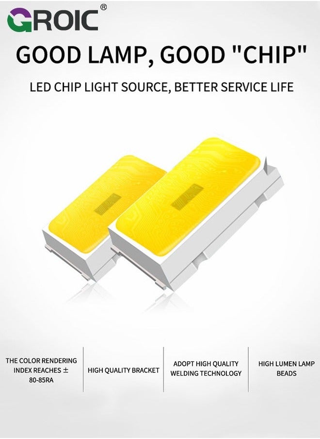 GROIC - LED Garage Light, Solar Work Lights for Shed, Ceiling Light with 4 Adjustable Metal Panels, Remote Control Shop Basement Workshop Warehouse Attic(E26/E27) - Image 1