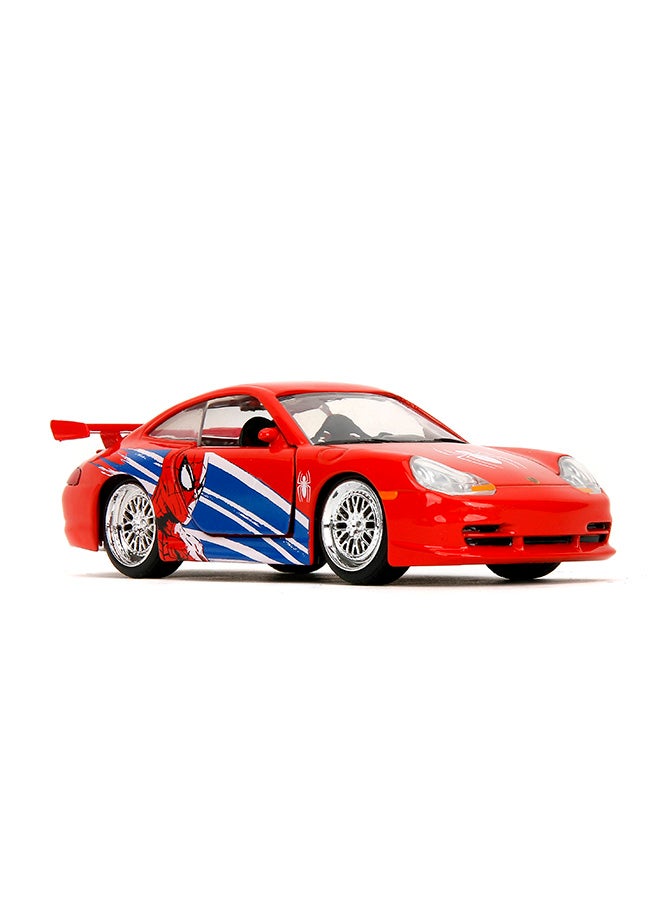 Jada Toys Spider-Man Porsche 911 GT3 RS Car (13.5 cm) - Superhero Model Car Made of Metal with Doors to Open, Marvel Toy for Fans and Children from 8 Years - Image 2