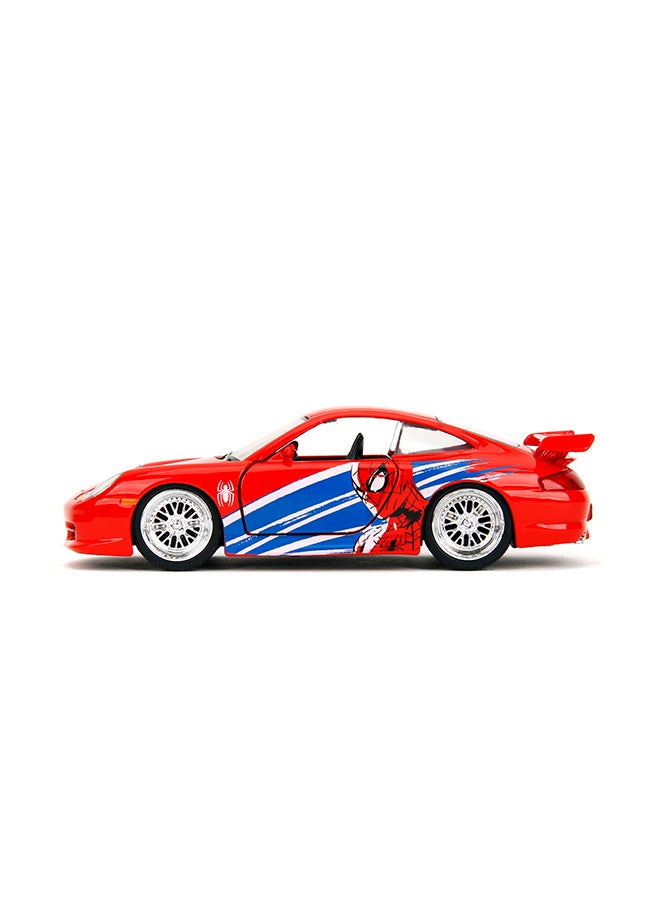 Jada Toys Spider-Man Porsche 911 GT3 RS Car (13.5 cm) - Superhero Model Car Made of Metal with Doors to Open, Marvel Toy for Fans and Children from 8 Years - Image 1