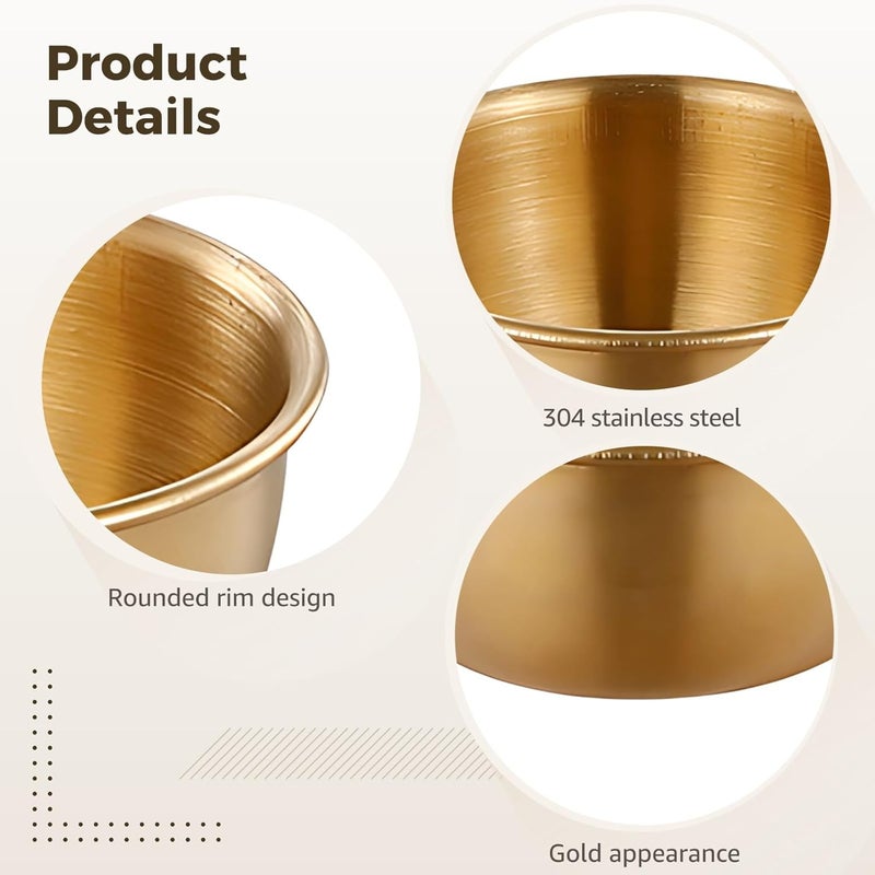 12 Pcs 2.4 In Stainless Steel Dipping Sauce Ramekins With Lids, Golden Condiment Cups, Portable, Reusable For Kitchen Picnic Camping - Image 4