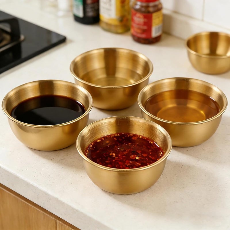 12 Pcs 2.4 In Stainless Steel Dipping Sauce Ramekins With Lids, Golden Condiment Cups, Portable, Reusable For Kitchen Picnic Camping - Image 2