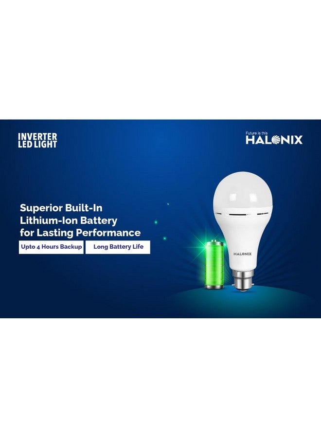 Halonix 14W Emergency Bulb | Rechargeable For Power Cuts Backup : 4Hrs Cool Day Light Pack Of 3 Light, B22D, Led - Image 2