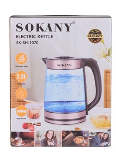 sokany 2.2L 2000W Electric Cordless Glass Kettle with Boil Dry Protection, Detachable Power Base, Auto Shut Off, Fast Boil & Easy to Clean, Ideal for Hot Water, Tea & Coffee  - Image 5