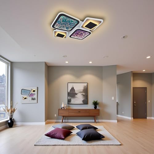 BrightLyt LED Modern Ceiling Lamp for Hall Decoration, Ceiling Jhoomar/Jhoomer Light for Living Room, Low Height Chandelier for Bedroom/Restaurant/Cafe - Image 3