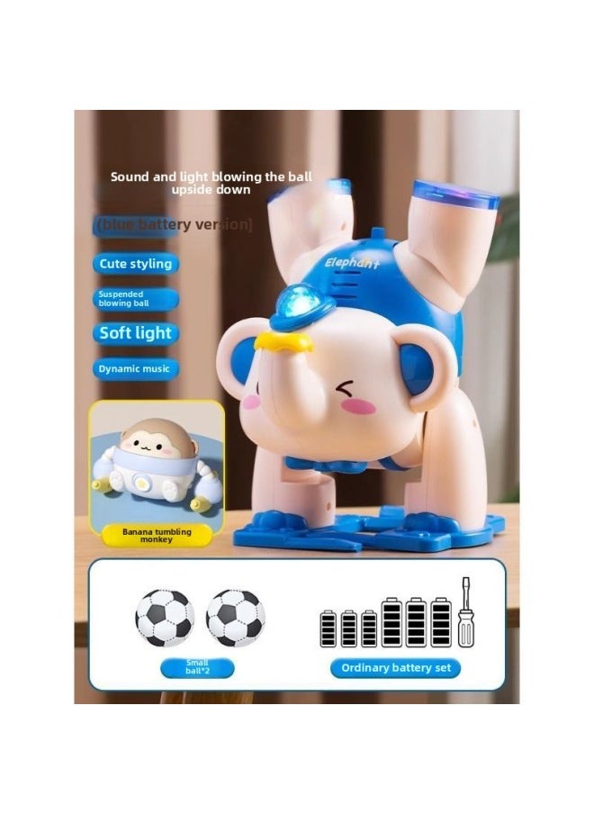 Generic Baby Toys For Children 0-1 Years Old Suspension Ball Coax Baby Artifact A Baby 2 To 3 Years Old 6 Months Old 12 Early Education Puzzle-Color:[great Value Combination] Inverted Blowing Ball Elephant-blue + Tumbling Monkey  - Image 1