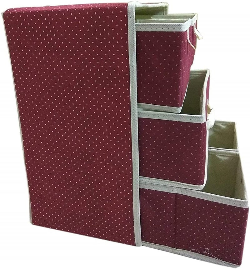 QUPETFoldable 5 Drawer 3 Layer Units Fabric Cabinet Closet Storage Organizer Multicolour Medium 40 X 30 X 20 cm - Image 3