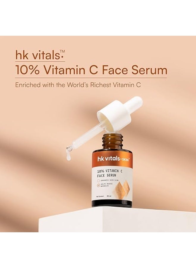 hk vitals 10% Vitamin C Face Serum (30 ml) | With Superox-C & 3-o-Ethyl Ascorbic Acid | Brightens Skin, Evens Out Skin Tone, Reduces Wrinkles - Image 4