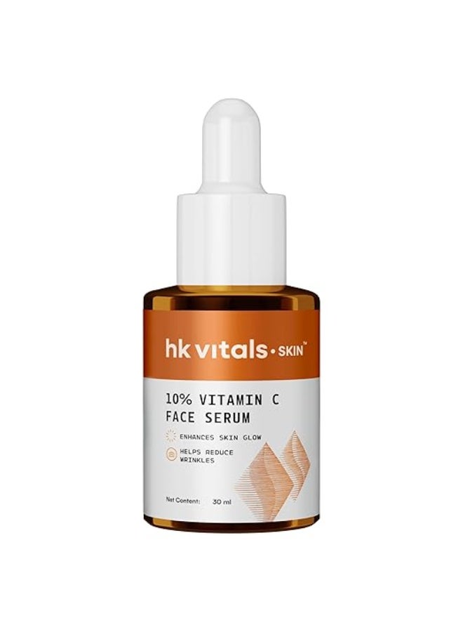 hk vitals 10% Vitamin C Face Serum (30 ml) | With Superox-C & 3-o-Ethyl Ascorbic Acid | Brightens Skin, Evens Out Skin Tone, Reduces Wrinkles - Image 1