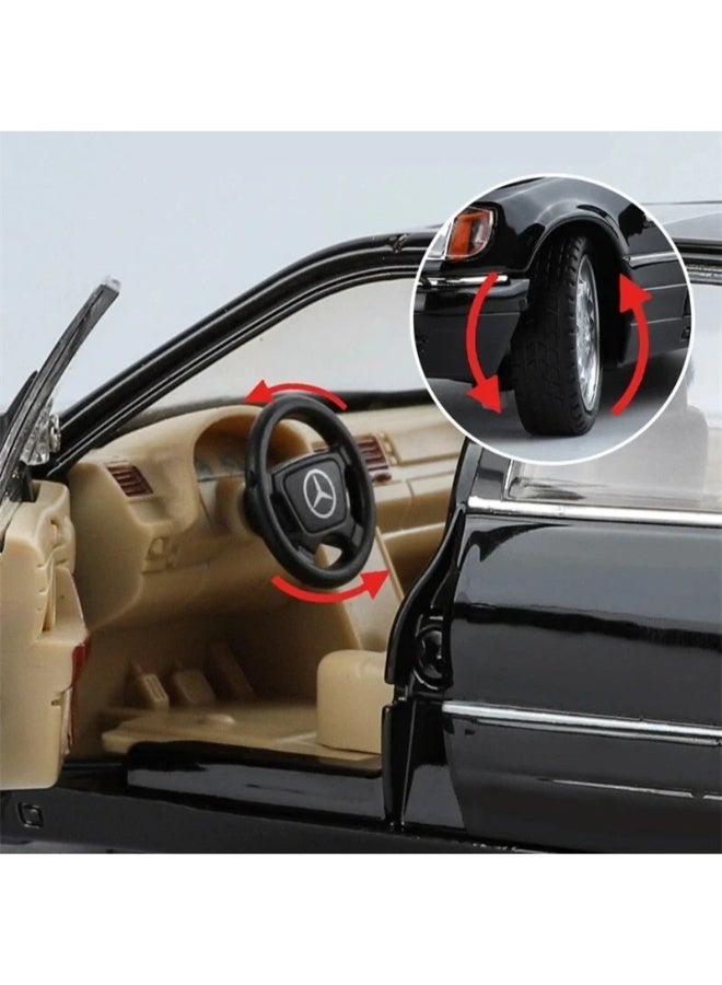 Dexo 1:24 Mercedes-Benz Classic Luxury Diecast Car Model – Retro Alloy Toy with Sound & Light (Black) - Image 3