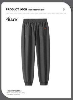 Moovant Men's Trousers, Casual Pants, Jogger Running Ankle Length Thin Quick Drying Ice Silk Pants, Stretch Sweatpants, Pantalones Hombre Bottoms, Deep Grey  - Image 4