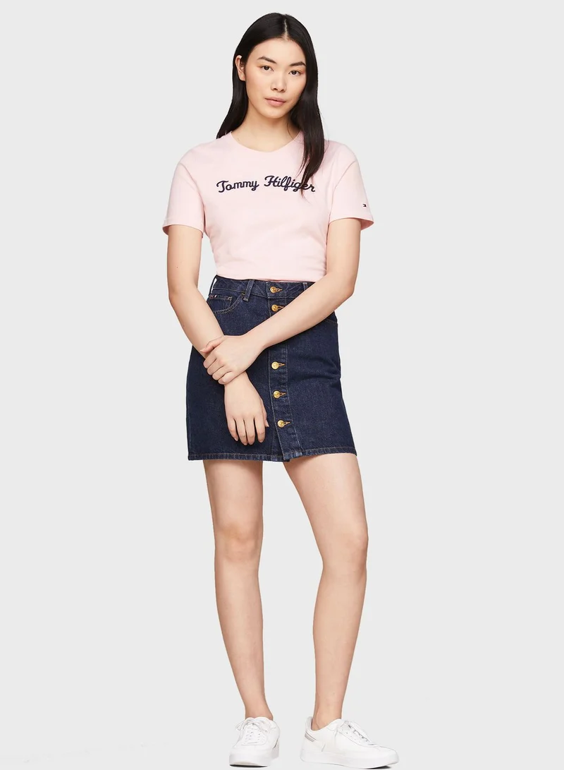 TOMMY HILFIGER Crew Neck Logo Detail T-Shirt