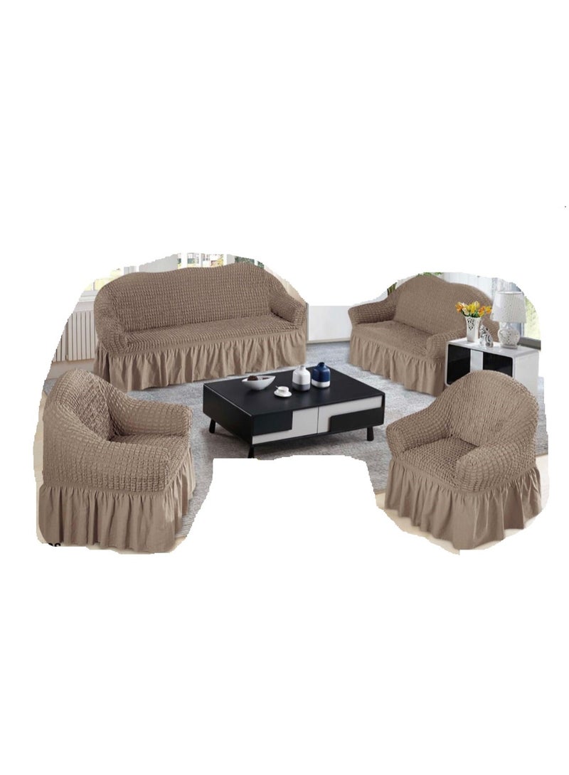 7 Seater (3+2+1+1) Super Stretchable Anti-Wrinkle Slip Resistant Sofa Cover Set