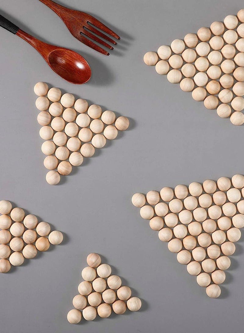 SYOSI Wooden Beads, 200 Pieces Half Wooden Balls Unfinished Split Wood Balls Half Crafts, Mini Half Craft Ball Beads, Natural Balls for Paint DIY Ornament DIY Projects Crafts Arts (15 mm) - Image 5