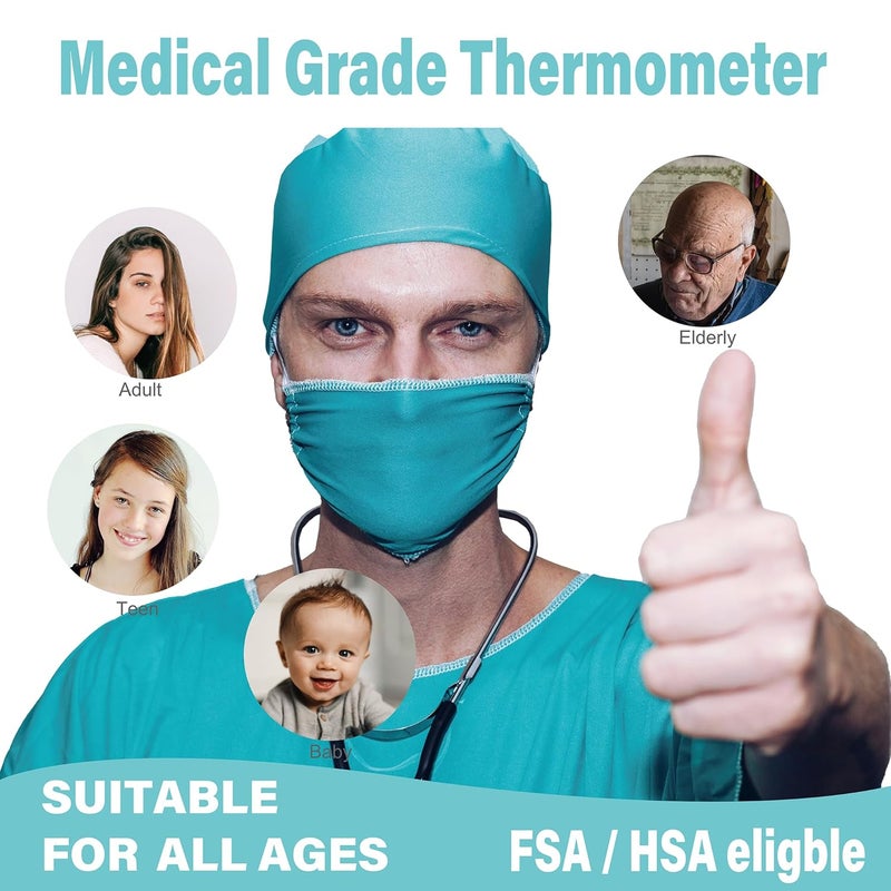 Amplim Forehead Thermometer for Adults Kids and Infants NoTouch Digital Baby Thermometer Temporal Touchless Medical Grade Newborn Thermometer Registry Must Have for Body Fever Temperatures Blue - Image 4