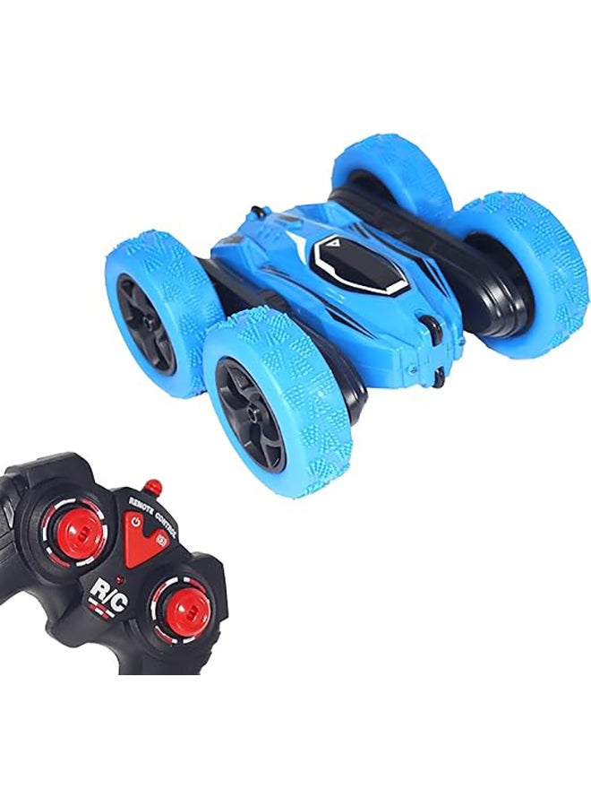 FUNFY Racing Stunt RC Toy Car With 4WD | Blue | With 360 Degree Rotation, Off Road, Double Side Drive, Anti-Slip Vacuum Tires for Shock Absorption and Rechargeable Battery for Kids, Adults and Gifting - Image 1
