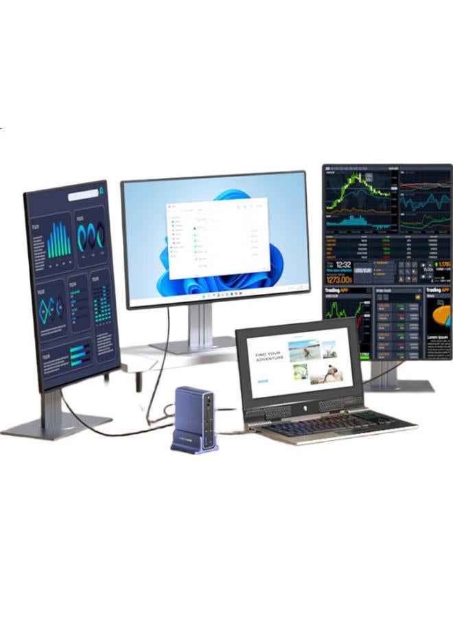 Acasis Akasis Desktop Expansion Dock, Type-C Expansion Dock, Dp Expansion Dock, Thunderbolt 4 Expansion Dock, 4K 60Hz, Four-Screen Independent Display, Hdmi Graphics Card Expansion Dock, Vertical Computer Desk, Ds-7A15 - Image 3