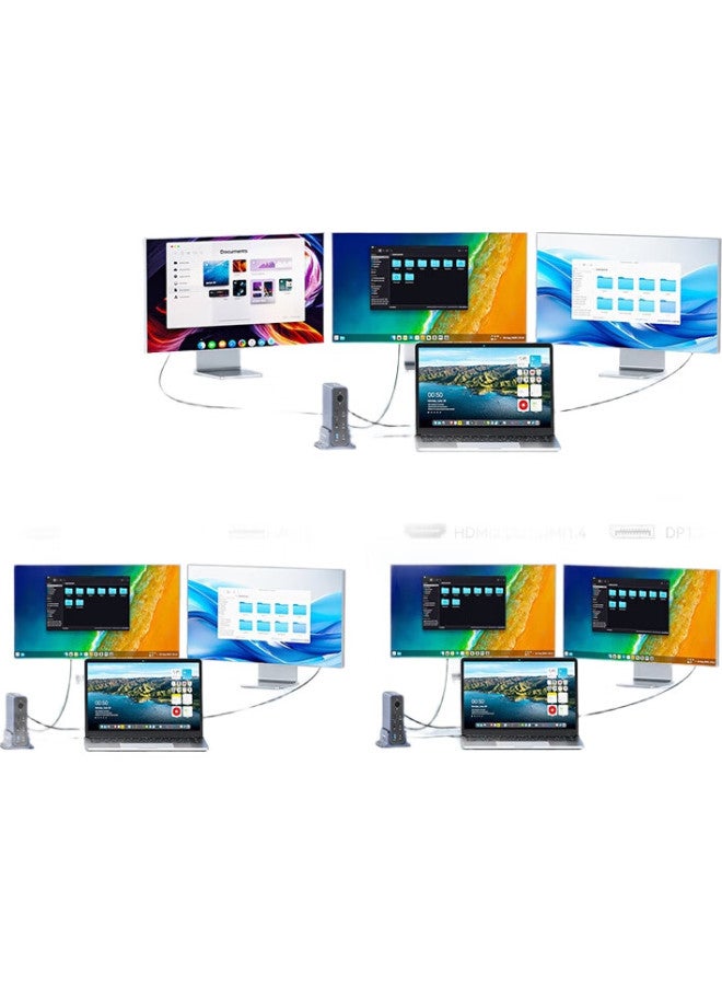 Acasis Akasis Desktop Expansion Dock, Type-C Expansion Dock, Dp Expansion Dock, Thunderbolt 4 Expansion Dock, 4K 60Hz, Four-Screen Independent Display, Hdmi Graphics Card Expansion Dock, Vertical Computer Desk, Ds-7A15 - Image 1