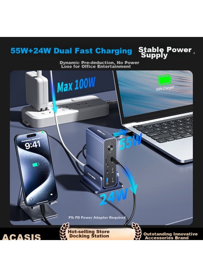 Acasis Akasis Desktop Expansion Dock, Type-c Expansion Dock, Dp Expansion Dock, Thunderbolt 4 Expansion Dock, 4k 60hz, Four-screen Independent Display, Hdmi Graphics Card Expansion Dock, Vertical Computer Desk, Ds-7a15 - Image 5