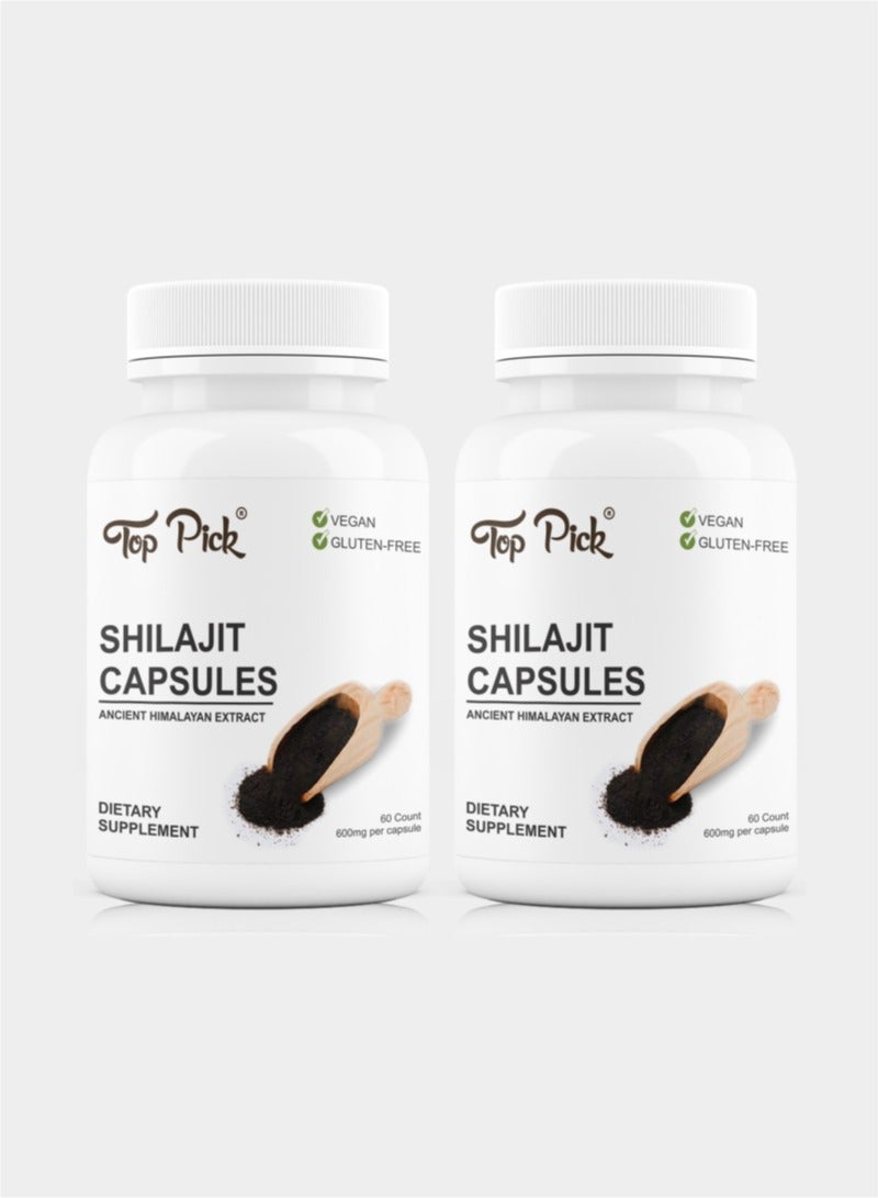 Top Pick Shilajit Capsules Ancient Himalayan Extract Pack of 2